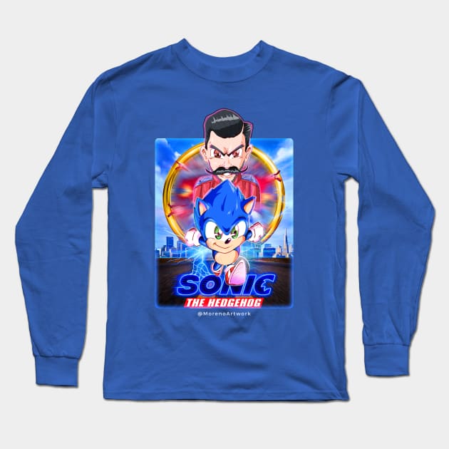 Sanic Blue Blur Long Sleeve T-Shirt by MorenoArtwork